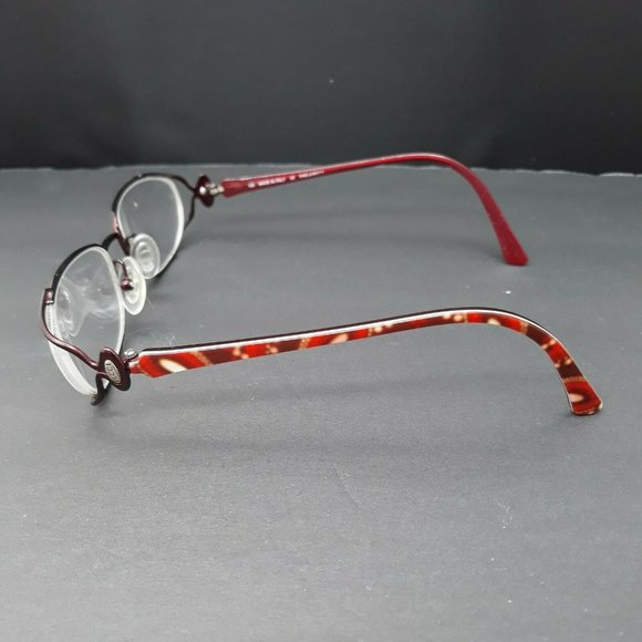 Designer Womens Eyeglass Frames Emilio Pucci Red Marbled Slimeline w/ Case - Picture 5 of 12